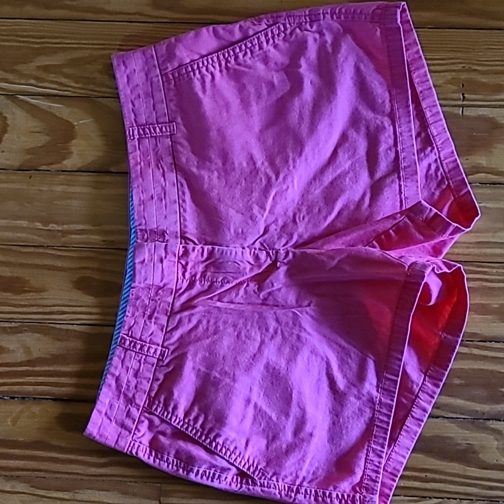 Coral color J Crew chino shorts